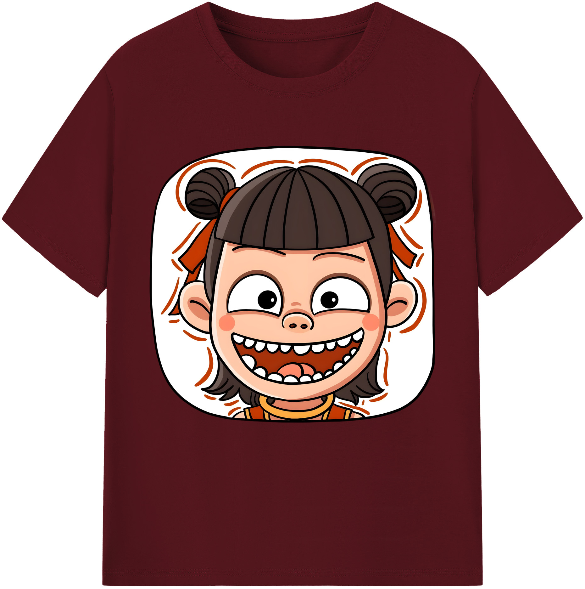 （画像用） Ne Zha 2 ナタ 魔童の大暴れ 綿100％半袖Tシャツ（フロントプリント）